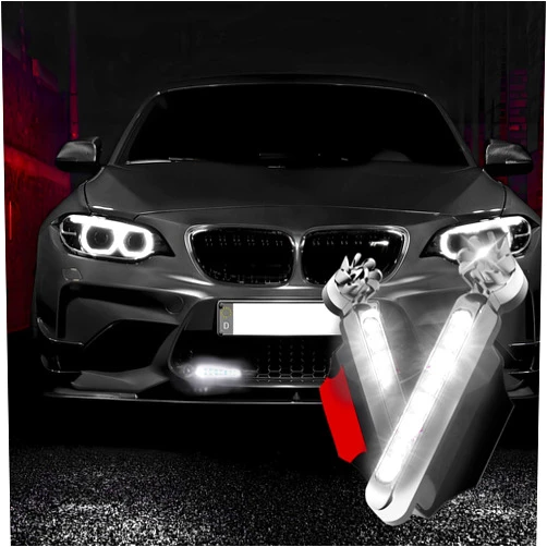 Deemars 2 Pcs LED Wind Powered Vehicle Lights, Car Lamp No Need External Power Supply, Waterproof Car Wind Energy Daytime Light, Auto LED Daytime Running Lights for General Purpose Vehicle (White)