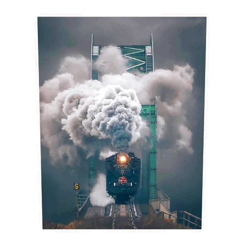 AMERICAN LUXURY GIFTS Antique Steam Locomotive- Wall Art Decor, Retro Train Image Print, Perfect For Railroad Decor, Home Decor, Kids Room Decor, Office Decor, Studio Decor Game Room Decor & Man Cave Decor. Unframed- 8x10