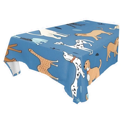xigua Dogs Rectangle Tablecloth 54x72in,Washable Dinning Table Cloth Table Cover for Dinning Table, Buffet Table, Party101