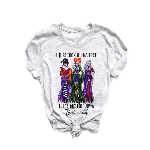 TAIUICY Women Sanderson Sisters Cute T-Shirt Novelty Halloween Graphic Tees Short Sleeve Witches Hocus Pocus Fall Shirt for Women
