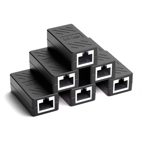 Wrugste RJ45 Coupler Ethernet Extender for Cat7 Cat6 Cat5 Cat5e Ethernet Coupler Female to Female(6 Pack)