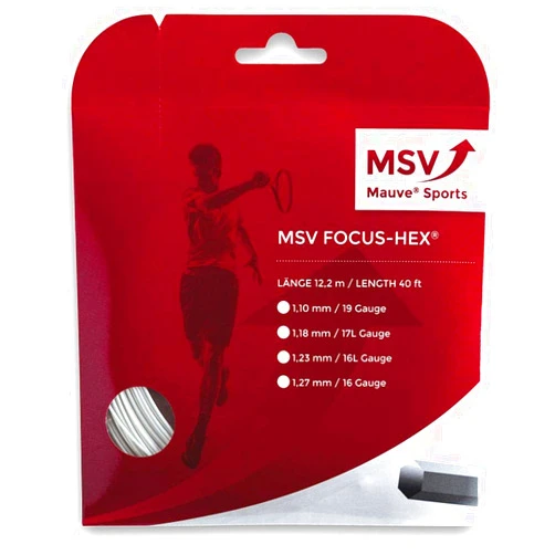 MSV Unisex's Focus-Hex String Set-White, 1.23 mm