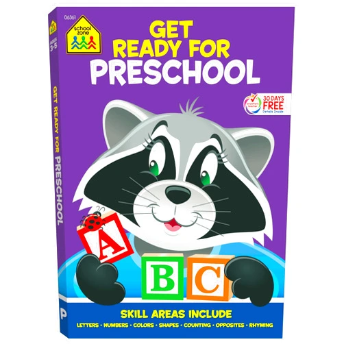 School Zone,Joan Hoffman,Ph.D. Shannon M. Mullally,Helen Graper,Joe Kramer,Michelle Spackman School Zone Get Ready for Preschool Workbook: 256 Pages, Pre-K, Kids Learning Book, Early Reading, Math, Letters, Numbers, Colors, Shapes, Opposites, Counting, Rhyming, Ages 3-5