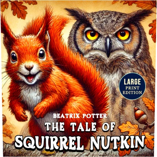 By Beatrix Potter (Author) The Tale of Squirrel Nutkin (Large Print Edition): A timeless illustrated story about a daring little creature who learns a lesson from the forest’s oldest guardian