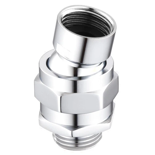 Enoughmen Shower Connector Ball Joint Shower Head Swivel Ball Adapter，Solid Brass Adjustable Shower Arm Connector, Universal Showering Component, Brushed Chrome