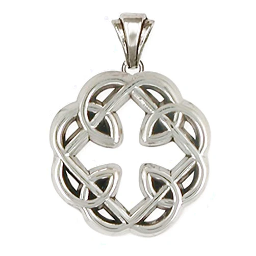 Ganga Jewells 925 Sterling Silver-Plated Celtic Knot Cross Pendant Necklace – Handcrafted Father-Daughter Jewelry