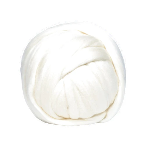 Revolution Fibers Merino Wool Roving 1 lb (16 Ounces) for Spinning | Soft Chunky Jumbo Yarn for Arm Knitting Blanket |100% Natural Undyed (Off-White) Wool Yarn, Felting Core, Carded Stuffing
