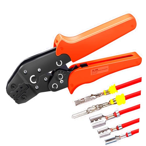 Twidec/Wire Crimping Pliers 2.8/4.8/6.3 mm Spade 26-16AMG Crimping Tools Manual Crimp Fold Tool for Open Barrel Terminals SN-48B