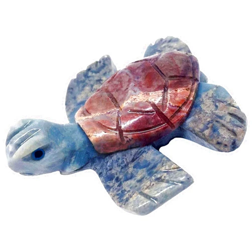 Nelson Creations, LLC 1.5 Inch Sea Turtle Natural Soapstone Hand-Carved Animal Charm Totem Stone Carving Figurine
