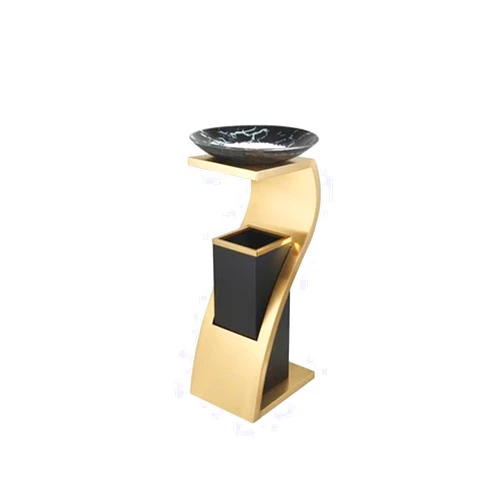 GLigeT Garbage Cans Trash Cans Hotel Hotel Ktv Lobby Lobby Sales Department Corridor Elevator Vertical Stainless Steel with Ashtray Outside Trash Bin (Color : C)