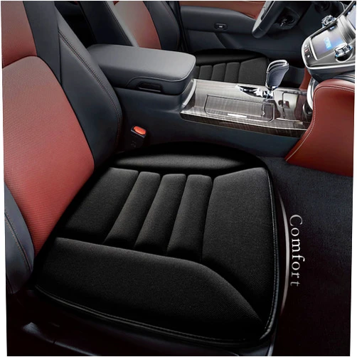 kingphenix Car Seat Cushion with 1.2inch Comfort Memory Foam, Seat Cushion for Car and Office Chair (Black)