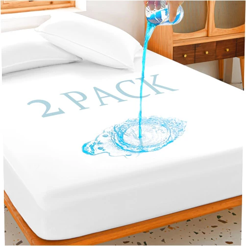UNILIBRA 2 Pack Full Waterproof Mattress Protector Deep Pocket Mattress Cover, Soft Breathable Mattress Pad, Fitted Noiseless Waterproof Bed Cover Stretch to 19
