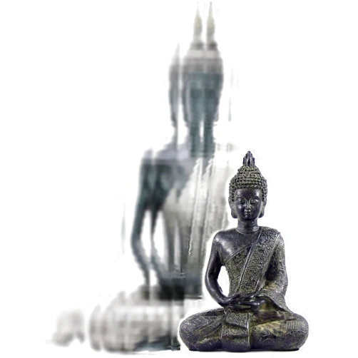 Bellaa Black Buddha Statue Enlightenment Meditation Dhyana Mudra Sitting Blessing Goodluck Happy Collectibles Figurines Sculpture Living Room Outdoor Garden Patio