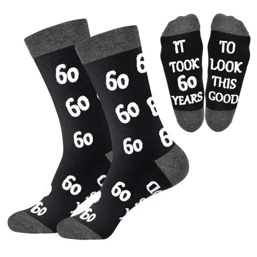 Feotenn 40th 50th 60th Birthday Gifts For Him, Men 40th 50th 60th Birthday Decorations, Cool Gifts Funny Crews Black Cotton Socks