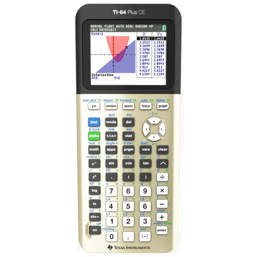 Texas Instruments TI-84 Plus CE Color Graphing Calculator, Golden Ratio (Metallic) Gold Single Pack