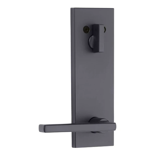 Kwikset 971HFLSQF-514 Single Cylinder Interior Halifax Lever Trim with Square Full Escutcheon Matte Black Finish