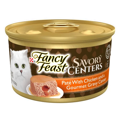 Fancy Feast Purina Fancy Feast Savory Centers Adult Wet Cat Food Pate With Chicken and a Gravy Center - (Pack of 24) 3 oz. Cans