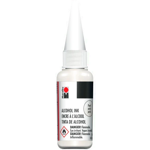 Marabu Alcohol Ink - Pearl - Evoke The Elegance and Sophistication of a Timeless Treasure, Adorning Your Creations with Subtle Grace - 20ml Bottle