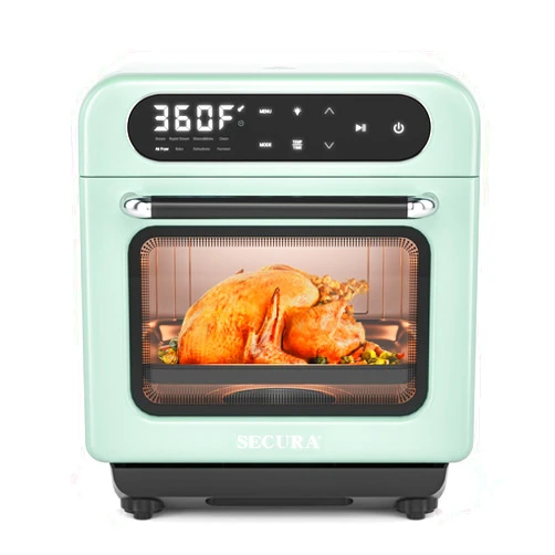 Secura Multifunction Air Fryer Steam Oven, 13 Quart Compact Oven with Convection Bake, Airfryer, Rapid Steam, Ferment, Dehydrator Combo, Nutritious & Delicious Food Steamer for Cooking (Mint Green)