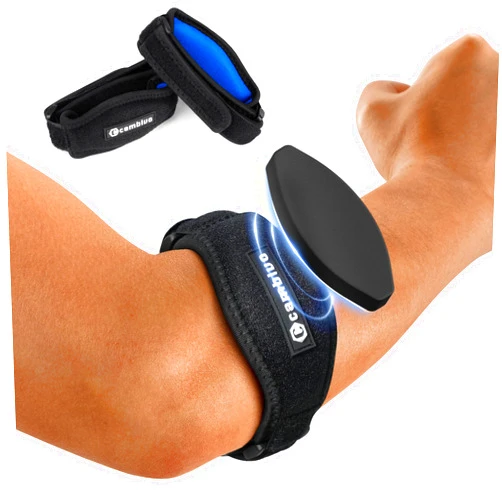 CAMBIVO 2 Pack Tennis Elbow Brace for Men & Women, Elbow Pain Relief for Tendonitis, Tennis & Golfer's Elbow, Adjustable Elbow Strap with Compression Pad (Black)