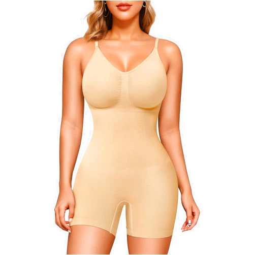 Nebility Shapewear Bodysuit for Women Tummy Control Body Suit Seamless Sculpting Body Shaper Mid Thigh Shorts
