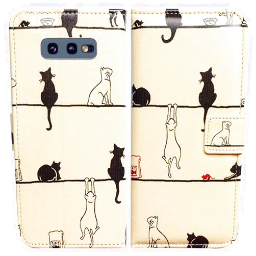Bcov Galaxy S10e Wallet Case, Black Cat White Cat Flip Leather Case Wallet Cover with Credit Card Slot ID Card Holder Kickstand for Samsung Galaxy S10e