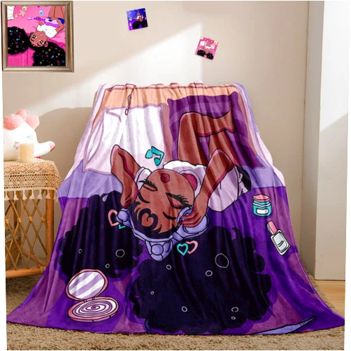 FJKJHKGJ Black Girl Blanket, Girls Blankets for Bedroom, African American Girls Blankets Gifts for Girls Kids Purple Soft Throw Blanket, Twin Size 60