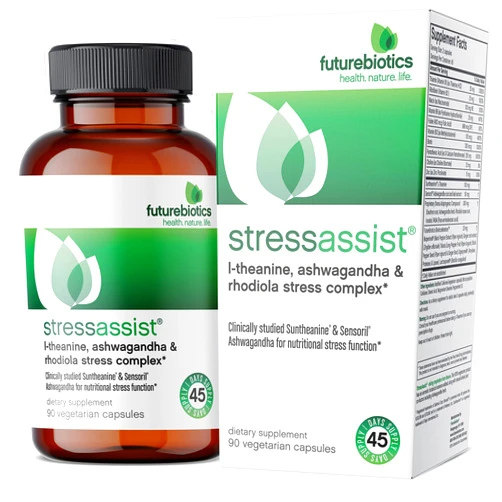 Futurebiotics Stressassist L-theanine Ashwagandha and Rhodiola Rosea Stress Complex - Natural Nutritional Stress Function, 90 Vegetarian Capsules