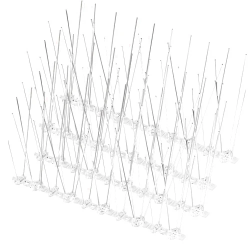 KREMORV Bird Spikes Bird Deterrents Outside Pigeon Spikes with Plastic Base for Small Bird Pigeons Crows and Woodpeckers, for The Fence, Roof and Balcony