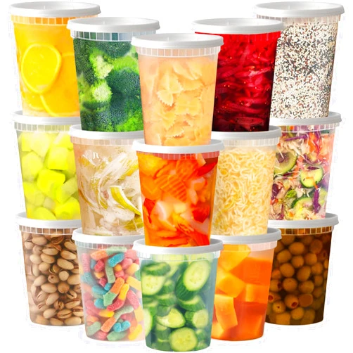 TashiBox 48 Sets 32 oz Plastic Deli Containers with Lids - Clear Airtight Food Storage & Meal Prep Containers, BPA Free, Stackable, Leakproof, Microwave & Freezer Safe