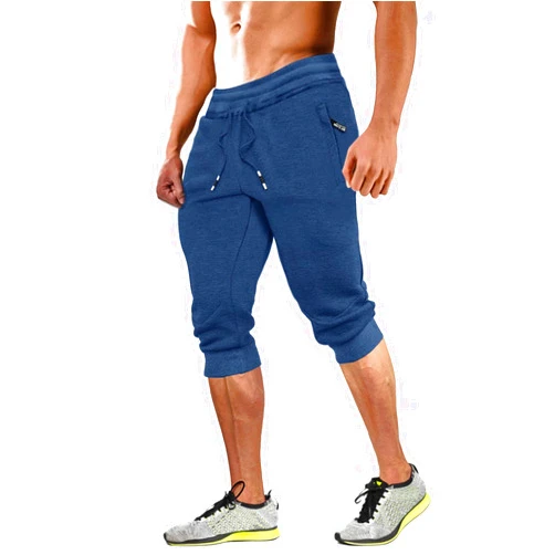 MAGCOMSEN Men's 3/4 Joggers Capri Pants with Zipper Pockets Slim Fit Training Running Workout Capri Joggers