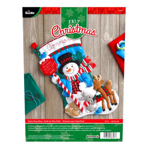 Bucilla Felt Applique Stocking Kit (18-Inch), Santa Stop Here