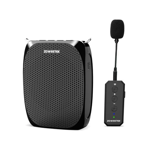 ZOWEETEK Voice Amplifier with Wireless Lavalier Microphone for Teachers, Portable Mini Voice amplifier, Wireless Lapel Microphone,Megaphone Speaker System for Classroom, Speech, Meeting,Yoga,Streaming