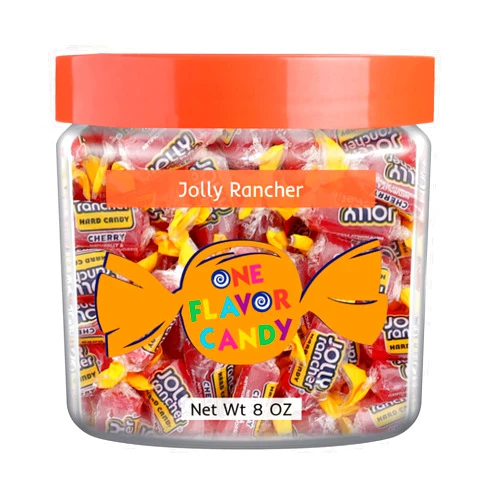 One Flavor Candy Jolly Rancher World's Best Flavored Fruit Hard Candy Bulk Candies in Jar Tasty Yummy Perfectly Delicious Time (Cherry, 8oz)