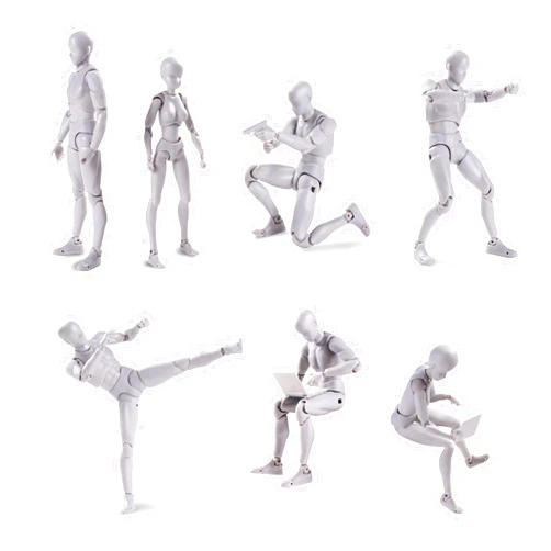 AbbonyDuo Action Figures Body Kun DX & Body-Chan DX PVC Figure Model Drawing for SHF S H Figuarts (Female+Male) with Box