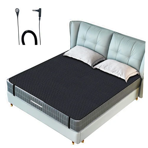 EOHELGRO Grounding Mat for Bed, Grounding Mattress Cover for Improving Sleep, Sleep Pad, Earth Mat Carbon Leatherette Therapy (54