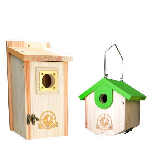 SISTERBIRD Bird Houses for Outside Clearance with Copper Guard, Wren Bird Houses for Outside Cedar Hanging, Cedar Bird House Outdoor Green + Bluebird Finch Swallow Wren Chickadee