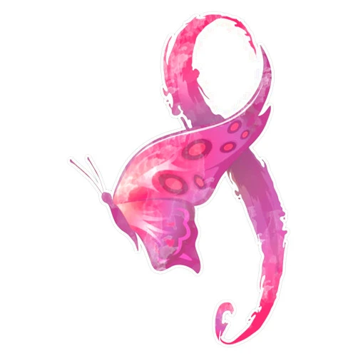 HJ Media Butterfly Ribbon Breast Cancer Awareness Sticker Vinyl Decal Car Laptop Wall Window Bumper Sticker 5
