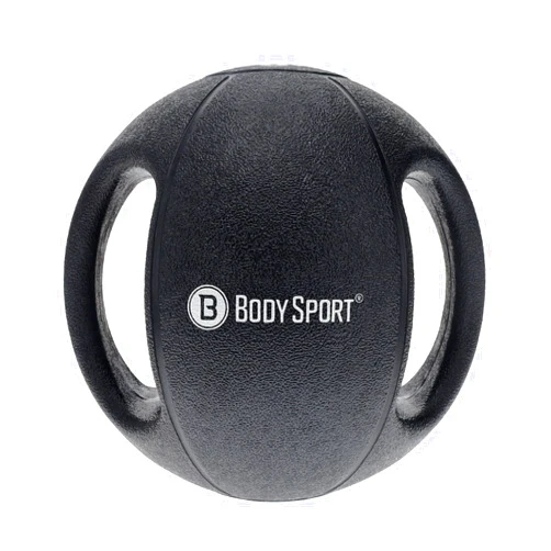 Body Sport Double Grip Medicine Ball, 8 lb. - Strength Training Weighted Exercise Tool - Softer Kettlebell Alternative for Home Fitness & Gyms