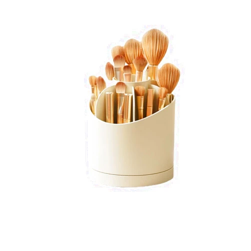 Fsawdnn Cute Puppy Makeup Perfume Organizer，360 Degree Rotating Cosmetic Storage Box Desktop Drawer Small Box Organizing Box Makeup Brush Lipstick Dressing Table Skincare Product Shelf (Single style)
