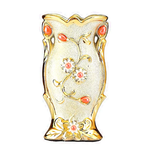 ZJIAQ-TEABOX Elegant Ceramic Small Flower Vases, Decorative Mini Vase Floral White Vase for Centerpieces Table, Chinese Vase for Indoor Home Decor, Living Room, Office Table 7.87in x 4.7in