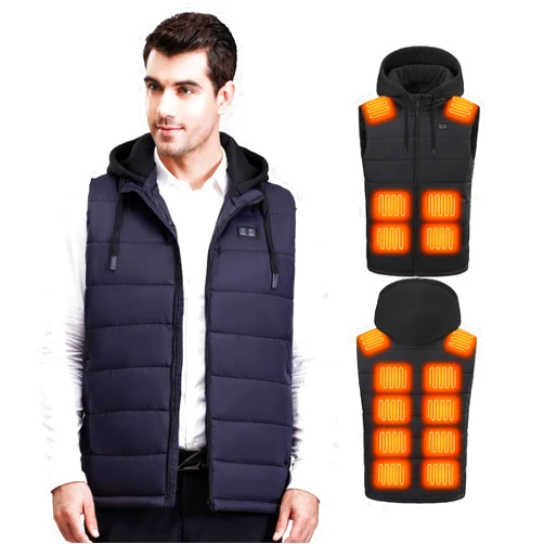 MOOKALO Heated Vest for Men Electric Jacket Sport Lightweight Black Outdoor Heating Mens Vest without Battery Pack