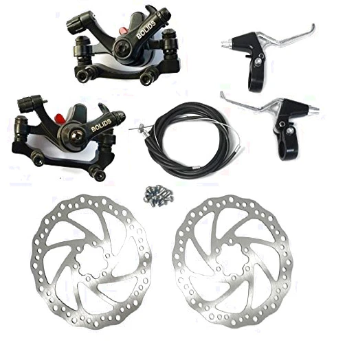 Star-Art Front and Back Disc Brake Kit - Aluminum alloy calipers, 2 Pcs stainless steel 160 mm Rotors & Cable & Brake Lever & 12 bolts, Freewheel Threaded Hubs Hole distance of 44mm (BB8)