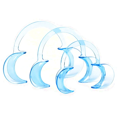 LA MIERE Dental Cheek Retractor Mouth Opener for Teeth Whitening C-Shape Autoclavable, Clear Blue (Large,Small,Medium Pack of 3)