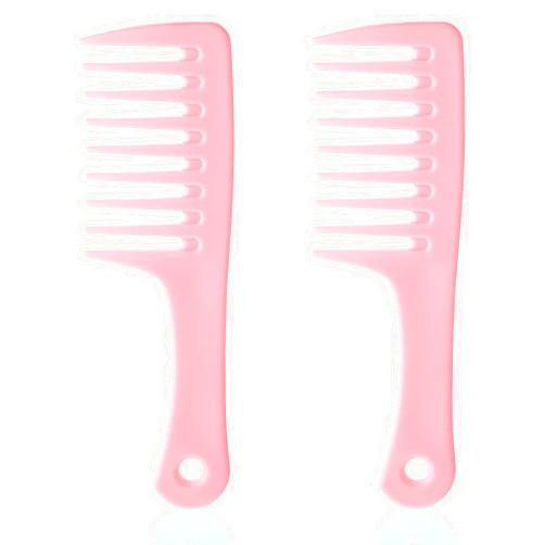 Giantree Giantre 2 PCS Mini Wide Tooth Comb, Portable Detangling Comb, Plastic Curl Comb, Big Tooth Combs for Women Hair Styling Comb Travel Size Comb for Curly Hair Long Hair and Wet Hair (Pink)