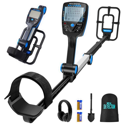 Novorik Metal Detector for Adults Professional,Lightweight Adjustable Retractable Foldable Metal Detector with 10”Waterproof Coil for Gold Detecting,All-Terrain Pinpointing,Backlit LCD Display