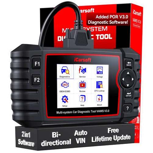 iCarsoft VAWS V3.0 Enhanced Ver Bidirectional Scan Tool for VW, Audi, Bentley, Bugatti, Seat, Skoda and for Porsche, All Systems Diagnostic OBD2 Scanner Max 42 Service Full Active Test Code Reader