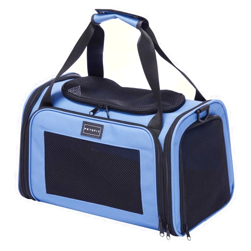 PETSFIT Pet Carrier, Dog Carrier Airline Approved, Collapsible Soft Sided TSA Approved Pet Carrier for Small and Medium Cats, Puppies Up to 12 Lbs, Cat Travel Carrier, Blue