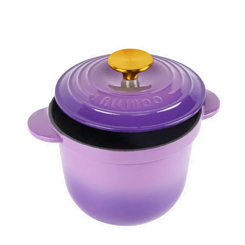 AILIBOO Enamel Dutch Oven For Bread Baking, Nonstick Bread Dutch Oven, Enamel Cast Iron Cookware - purple Dutch Oven 2 Quarts