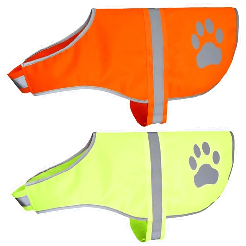 Hiado Dog Reflective Safety Vest Two Pack Colors High Visibility to Keep Dogs Visible Safe from Cars and Hunting Accidents Orange Yellow L